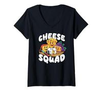 Women's Cheese Squad Different Types of Cheese On A Platter V-Neck T-Shirt
