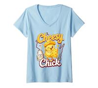 Women's Cheesy Chick Dairy State Wisconsin V-Neck T-Shirt