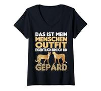 Women's Cheetah Leopard Predator Cat Children's Costume Zoo Keeper V-Neck T-Shirt