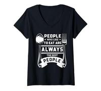 Women's Chef Food Lover Quote Best People Kitchen Graphic Art V-Neck T-Shirt