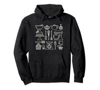 Womens Chef Gift Modern Baking Kitchen Utensil Line Art Mom Pullover Hoodie