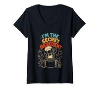 Women's Chef I'm THE Secret Ingredient Funny Chefs Odd Cooking V-Neck T-Shirt