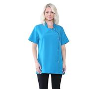 Womens Chef Jacket Plain Baking Cooking Kitchen Catering Restaurant Hotel Professional Uniform Top Coat (UK, Numeric, 12, Regular, Regular, Blue)