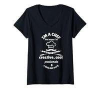 Women's Chef Quote Creative Passionate I'm a Chef Means I'm Creative V-Neck T-Shirt