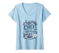 Women's Chef The True Flavor Engineer | Kitchen Pros Cooking & Cook V-Neck T-Shirt
