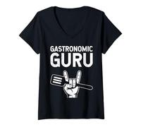Womens Chefs GASTRONOMICS GURU Professional Chef Funny Cooks V-Neck T-Shirt