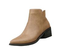 Womens Chelsea Ankle Boots Ladies Low Heel Boots Pointed Toe Leather Shoes | Slip on Style Footwear For Autumn Winter Office Work Professional Meeting Business Attire Daily Commuting City Walking