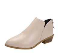 Womens Chelsea Boots Wide Fit Ladies Suede Boots Tan Size 7 Western | Winter Boot Low Heel Slip On Moon Boot Essentials Casual Shoes Plus Size Cowboots Arch Support Snowboots Autumn And Winter