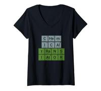 Womens Chemical Translator Chemistry Natural Sciences Elements V-Neck T-Shirt