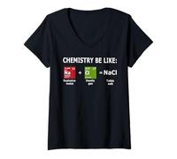 Women's Chemistry Be Like NaCl V-Neck T-Shirt