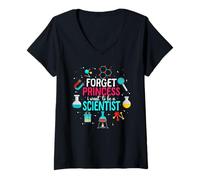 Women's Chemistry Chemist Forget Princess I Want to Be A Scientist V-Neck T-Shirt