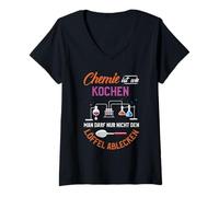 Womens Chemistry is like cooking you just can't lick the spoon V-Neck T-Shirt