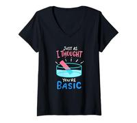 Womens Chemistry Just As I Thought You're Basic - Funny Chemistry V-Neck T-Shirt