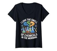 Women's Chemistry Lab Morning Chemical Aroma Science V-Neck T-Shirt