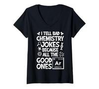 Womens Chemistry Teacher Science Student Funny Chemist V-Neck T-Shirt