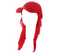 Women's Chemo Hat with Peak, Turban, Plain for Cancer, Women Cancer Headwear, Headwrap, ScHal Gap, India Muslim Stretch Hat, red, One Size