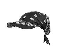 Women's Chemo Headwear Fashion Pattren Pre Tied Lightweight Breathable Cotton Skull Hat All Year Hair Loss Head Scarf Black
