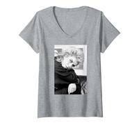 Women's Chequered Love Singer Kim Wilde Pop Photo 1982 V-Neck T-Shirt