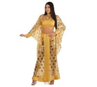 Women's Cher Costume Dress - 70s Pop Icon Outfit for Halloween or Parties, Gold, Medium