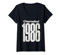 Women's Chernobyl 1986 Vintage Soviet Nuclear History V-Neck T-Shirt