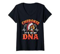 Women's Cherokee It's in My DNA Native American V-Neck T-Shirt