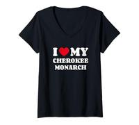 Womens Cherokee Monarchs I Love My Cherokee Monarch V-Neck T-Shirt