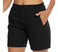 Women's Cherry Berry Shorts Ladies Plain Capri Stretch Fit Pull on Elasticated Waist Summer Short Cropped Pants Turned Hem Bengaline Casual Combat Pants Plus Size Trousers
