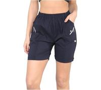 Womens Cherry Berry Stretch Shorts - Ladies Casual Summer Shorts with Elastic Waist, Lightweight & Comfortable Pull-On Short Trousers UK Plus Size 8-20 (UK, Numeric, 12, Regular, Regular, Navy)