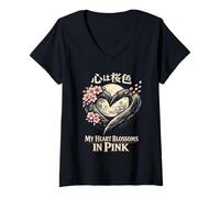Women's Cherry Blossoms Sakura V-Neck T-Shirt