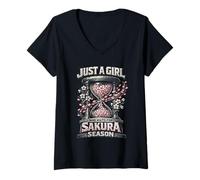 Women's Cherry Blossoms Sakura V-Neck T-Shirt