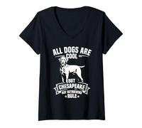 Womens Chesapeake Bay Retriever Lover | Funny Chessie Dog Owner V-Neck T-Shirt