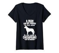 Womens Chesapeake Bay Retriever Lover | Funny Chessie Dog Owner V-Neck T-Shirt