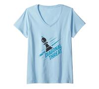 Womens Chess - Diagonal Threat V-Neck T-Shirt