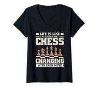 Womens Chess Game Life - Fun Quote Best Move Checkmate V-Neck T-Shirt