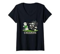 Women's Chess Golf Mashup Funny Pawn Hole in One Checkmate V-Neck T-Shirt