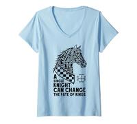 Womens Chess Lover Knight Horse Head Change Fate of Kings V-Neck T-Shirt