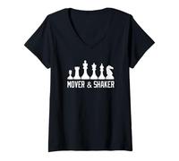Women's Chess Mover & Shaker Grandmaster Chess Master Checkmate V-Neck T-Shirt