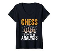 Womens Chess Player Apparel Analysis Math Checkmate Board Games V-Neck T-Shirt