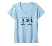 Women's Chess Player Your Brother My Brother Sister Funny Chess V-Neck T-Shirt