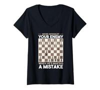 Womens Chess Players Themed Men Women Kids Chess Game Lovers V-Neck T-Shirt