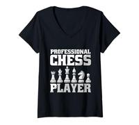 Womens Chess Tournament Souvenir - Fun Tee Chess Board Game V-Neck T-Shirt
