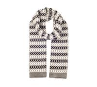 Women's Chevron Pattern Knitted Scarf - BLACK/DOVE GREY / ONE