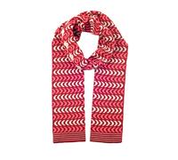 Women's Chevron Pattern Knitted Scarf - CLARET/DOVE GREY / ONE