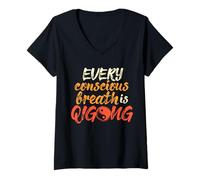 Women's Chi Gong Quigong Chigong Qi Gong Qigong V-Neck T-Shirt