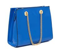 Women's Chic Chain Handle Handbag Shoulder Bag Office Work Wedding Evening Special Occasion Bags (Blue)