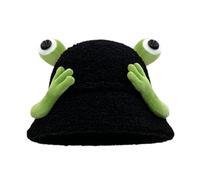 Women's Chic Christmas Hat Disco Fisherman Fancy 3D Frog Eye Shape with Earmuffs for Fun Outdoor Winter Adventures