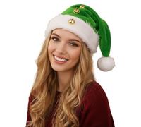 Women's Chic Hat Disco Beret Long Festive Santa Claus with Bells for Original Costume at the End of the Year