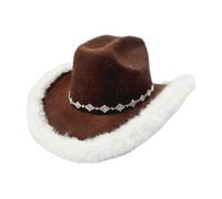 Women's Chic Santa Hat Winter Cowboy Carnival Western Fringed Fringed for Country and Events