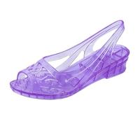 Women's Chic Wedge Heel Sandals - Women's Comfortable Walking Shoes Open Toe Breathable Naked Feet Versatile Casual Shoes Nude Feet Summer Slide, Purple., 4 UK