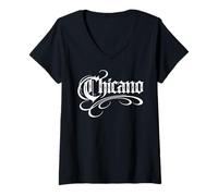 Women's Chicano Mexican Dad Men Mexico Latino Pride Hispanic Brown V-Neck T-Shirt